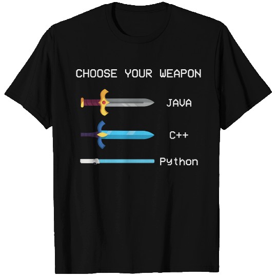 Choose Your Weapon Java Coder Software Engineer T Shirts