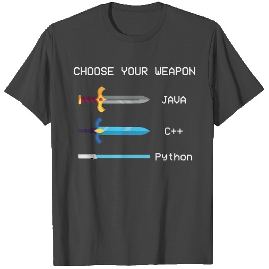 Choose Your Weapon Java Coder Software Engineer T Shirts
