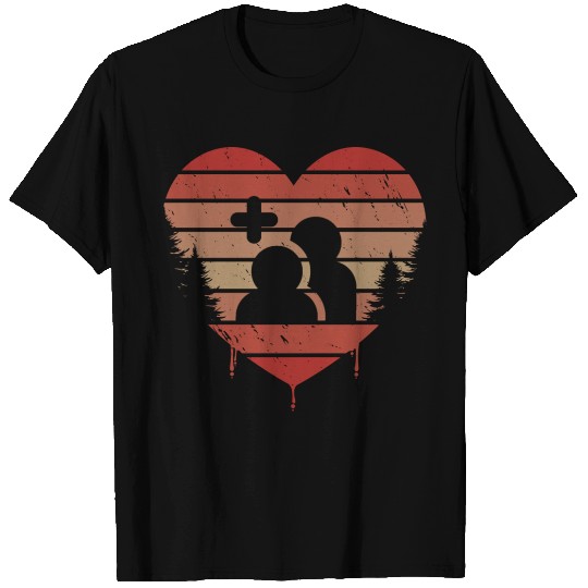 Cute Red Vintage Heart Social Media Valentine Day T Shirts