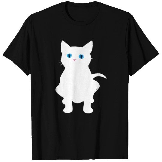 White Cat Silhouette T Shirts