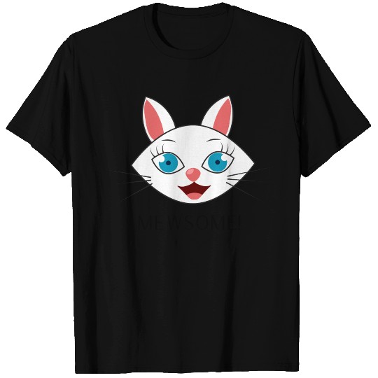 Mewsome White Cat Face T Shirts