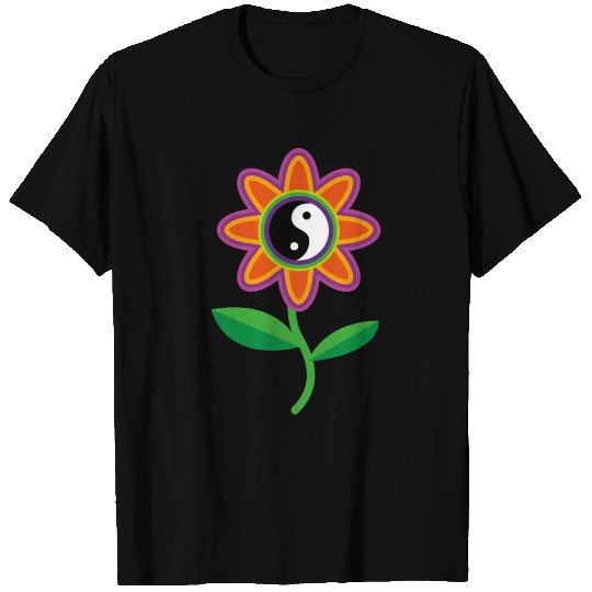 Abstract yin yang flower T Shirts