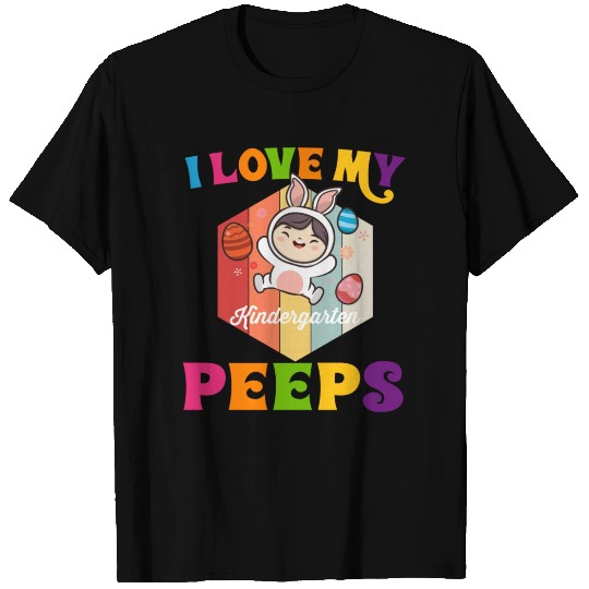 Funny I Love My Kindergarten Peeps teacher Easter T Shirts