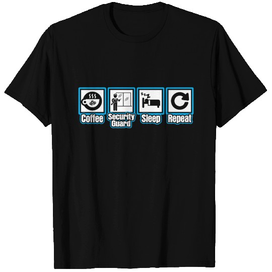 Coffee Security Guard Sleep Repeat T Shirts