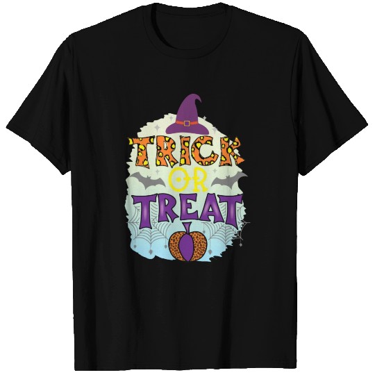 Trick Or Treat Happy Halloween Purple Quote T Shirts