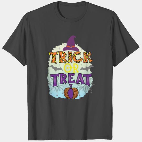 Trick Or Treat Happy Halloween Purple Quote T Shirts