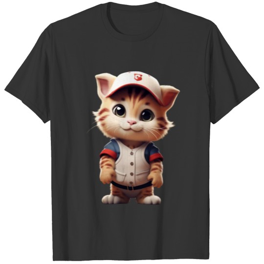 Sporty Cute Kitten Feline Sports Costume Decor Cat T Shirts