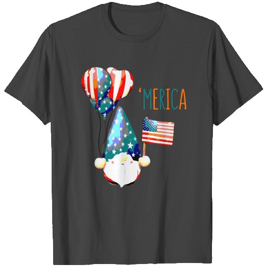 4th of July America Flag Gnomes Patriotic Independ T Shirts