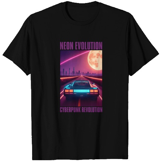 Vintage 80s Futuristic Retrowave Neon Cyberpunk T Shirts