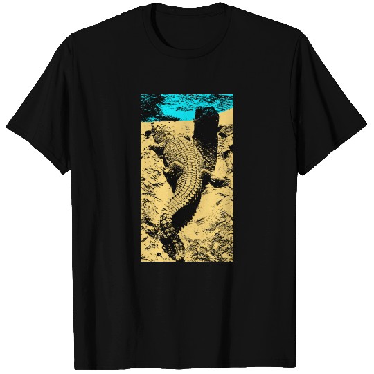 Alligator vintage art Colored T Shirts