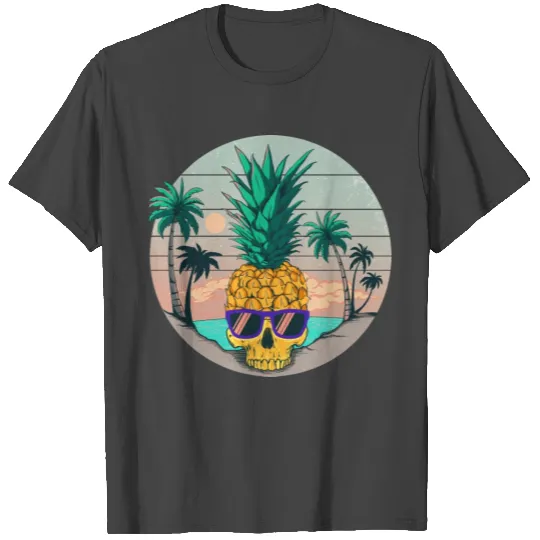 Summer Pineapple Skull T Shirts
