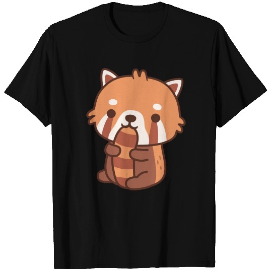Cute Red Panda Biting On Its Tail T Shirts