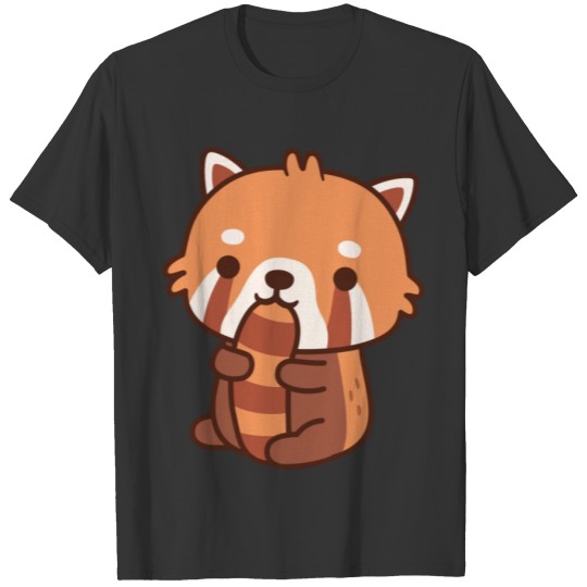Cute Red Panda Biting On Its Tail T Shirts