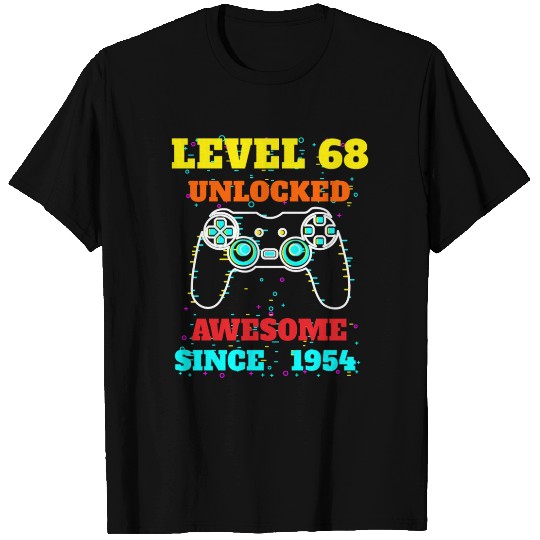 Level 68 Unlocked Awesome Since 1954 Gaming Lover T Shirts