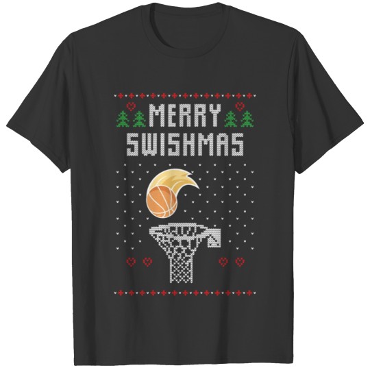 Merry Christmas Swishmas Basketball Xmas Ugly T Shirts