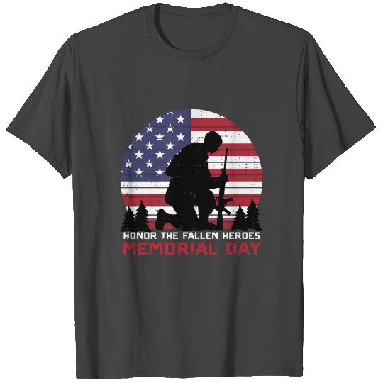 Honor The Fallen Heroes Memorial Day Us Flag T Shirts