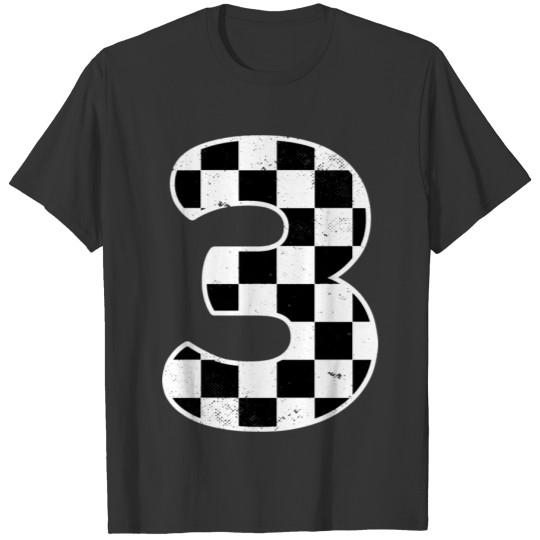 Kids Birthday Boy 3 Three Race Car T Shirts
