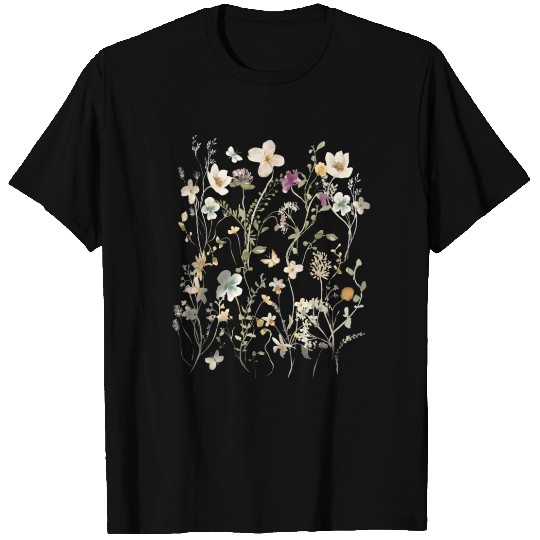 Pressed Flowers Boho Wildflowers Cottagecore T Shirts