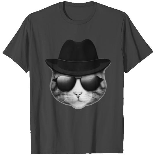 Blues Cat 4 Grayscale T Shirts