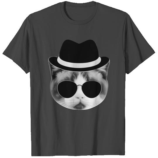 Blues Cat 3 Grayscale T Shirts