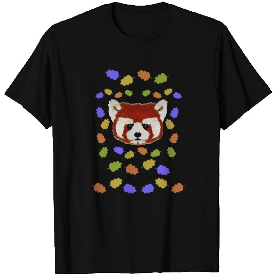 Kawaii Leaves Red Panda T Shirts