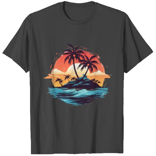 Island Paradise, Sunset, Beach Vacation 3 T Shirts