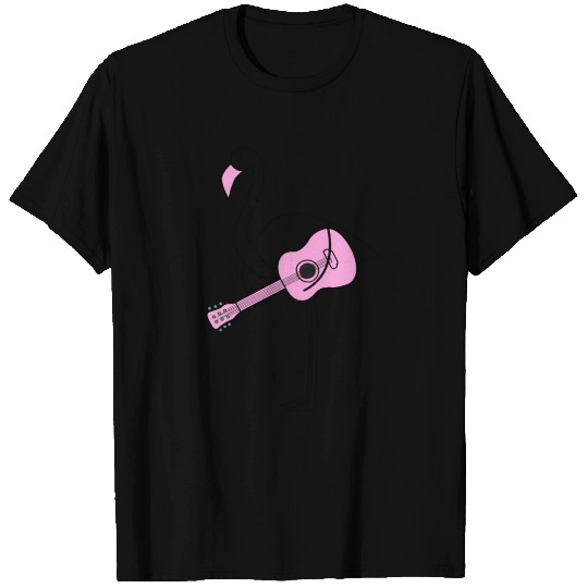 Flamingo With Guitar T Shirts