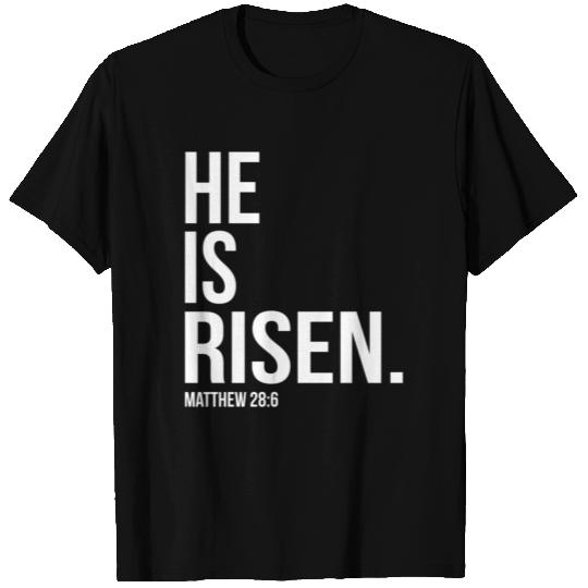 He Is Risen Bible Scripture Verse Christian T Shirts