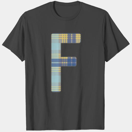 Monogram Letter F Blue Yellow And Grey Scottish T Shirts