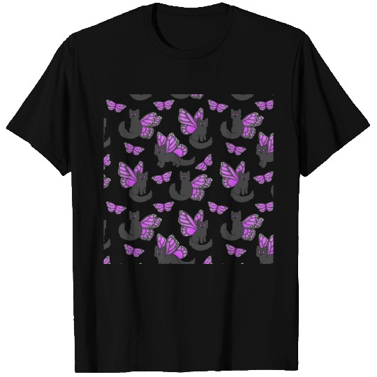 Purple Butterfly Cat music T Shirts
