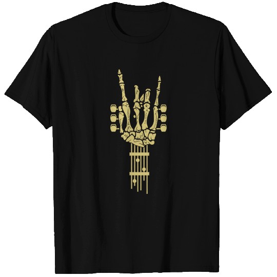 Rock Roll Skeleton Guitar Music Lover T Shirts