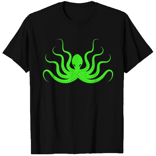 Menace Octopus Neon Green T Shirts