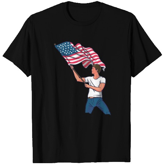 Waving Usa Flag T Shirts