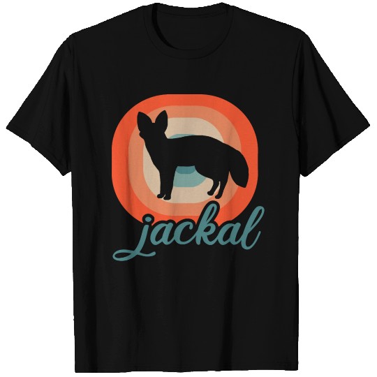 Retro Jackal Sunset Fan Wild Dog Wolf Design T Shirts