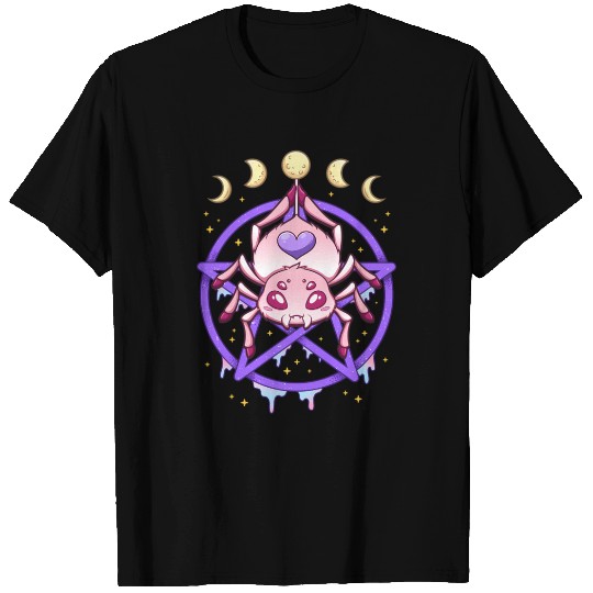 Kawaii Pastel Goth Creepy Pentacle Spider Pentagra T Shirts