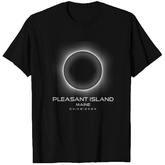 2024 Pleasant Island Maine Eclipse Souvenir T Shirts