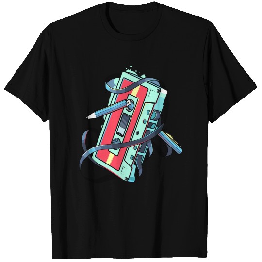 Vintage Cassette Tape Pencil 70 s 80 s 90 s Music T Shirts