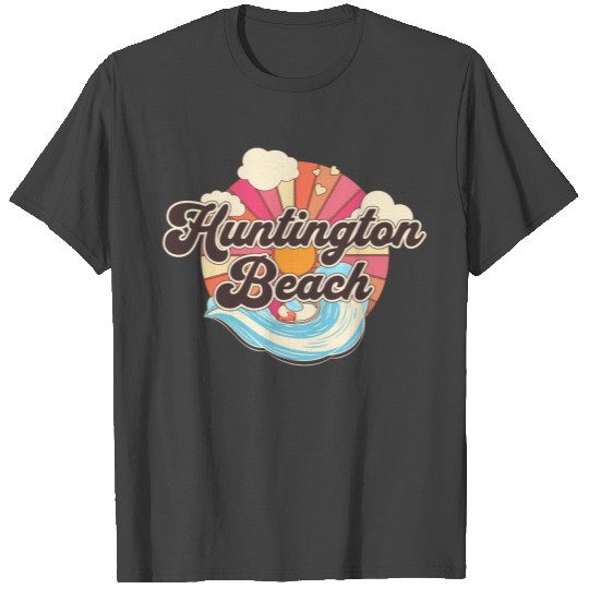 Huntington Beach California Retro T Shirts