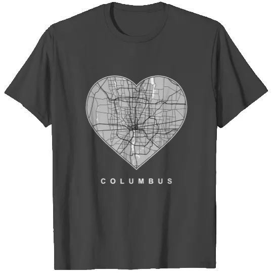 Columbus Ohio City Map Heart Love Columbus Oh T Shirts