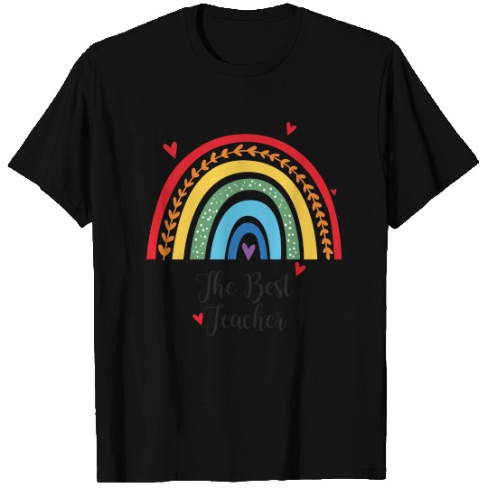 The Best Teacher rainbow Gift Heart T Shirts