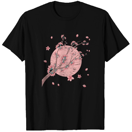 Japanese sakura gift moon cherry blossoms T Shirts