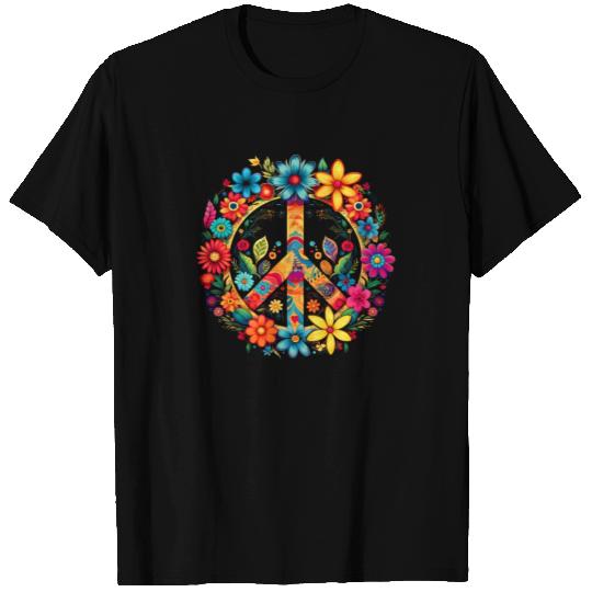 Peace and Flower Sign Hippie Lover Beautiful Cute T Shirts