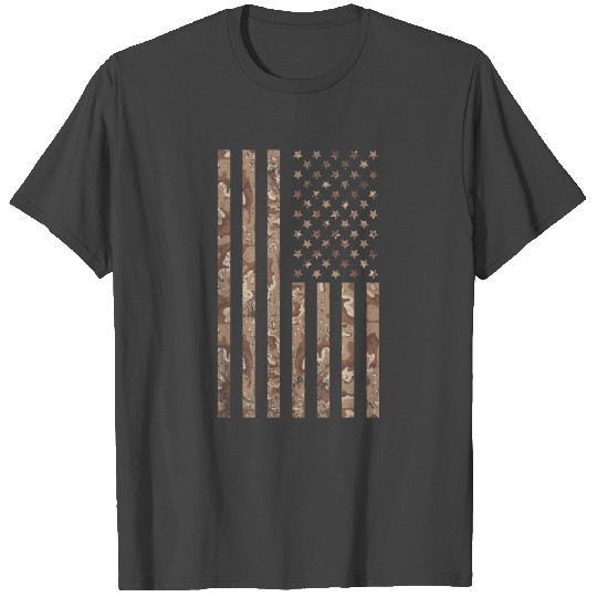 Desert Camo American Flag Military, Tactical T Shirts