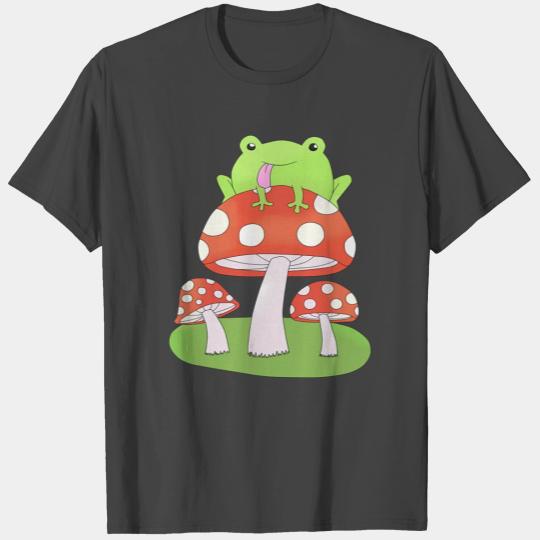 Cottagecore Aesthetic Kawaii Frog Cute Mushroom T Shirts