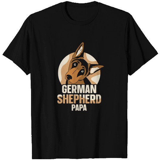 German Shepherd Papa Cute German Sheperd Pet Dog T Shirts