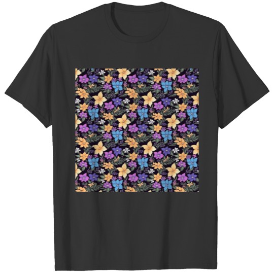 Flowers Seamless Pattern Floral Happy Blossom Art T Shirts