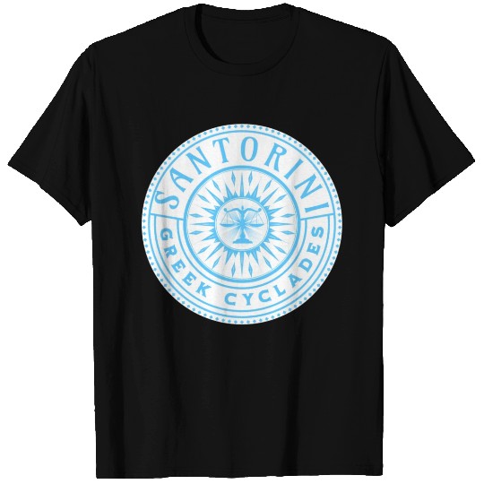 Santorini Greek Cyclades Pattern T Shirts