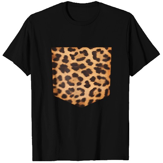 Leopard Print Pocket Falls For T Shirts