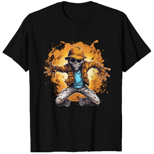 Halloween Skeleton Dabbing Hip Hop T Shirts