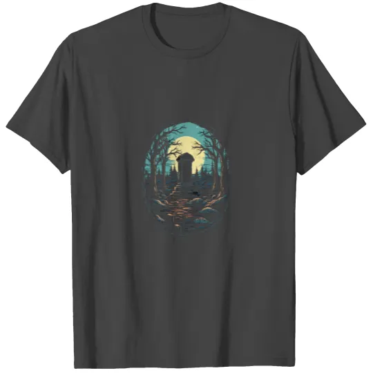 Creepy Cemetery Moonlit Graveyard Gothic Goth T Shirts